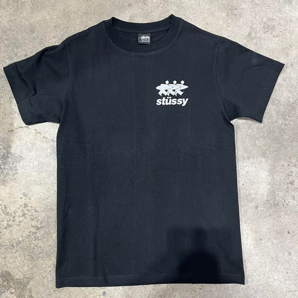 Stussy Men's Black and Grey T-shirt